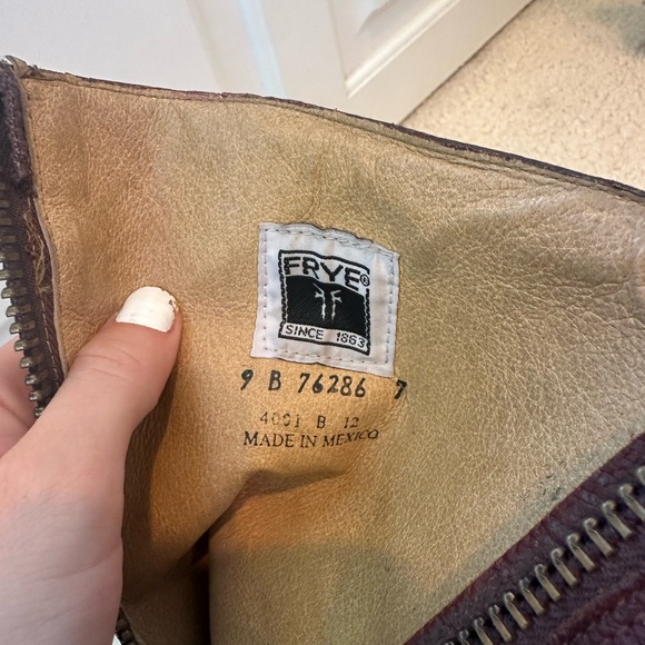 Frye Dark Brown Leather Zipper Boots - Picture 6 of 6